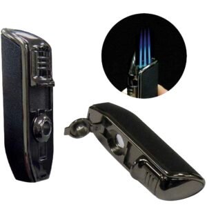 Black Stone Texture Triple Flame With Punch Cutter