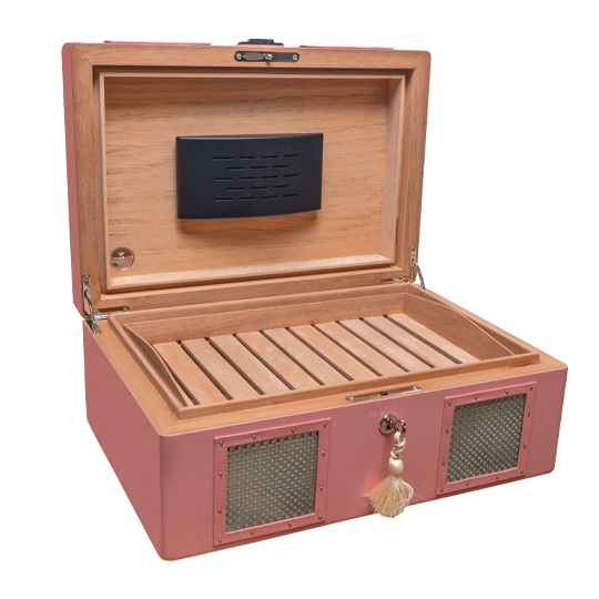 Ashton Retro 1950's Metallic Pink Humidor - Image 2