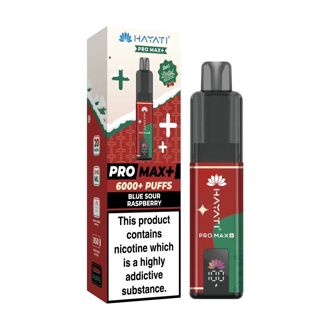 BLUE SOUR RASPBERRY HAYATI PRO MAX+ 6000 PUFFS KIT CHRISTMAS EDITION